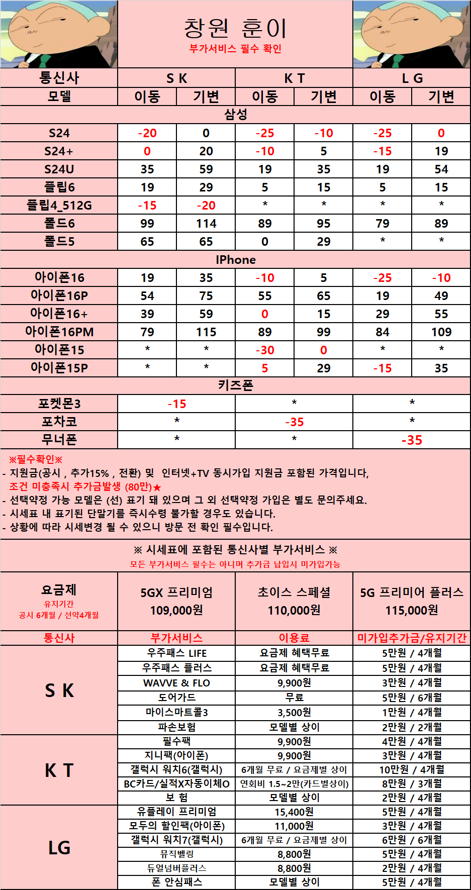 #경남 #창원 #휴대폰성지 #창원휴대폰성지 // 시세표내 가입조건100% 표기 // 가입조건필수확인 // 현금or할부가능 // 가격비교 제발 해주세요 // 원래 유명한집!!!!!