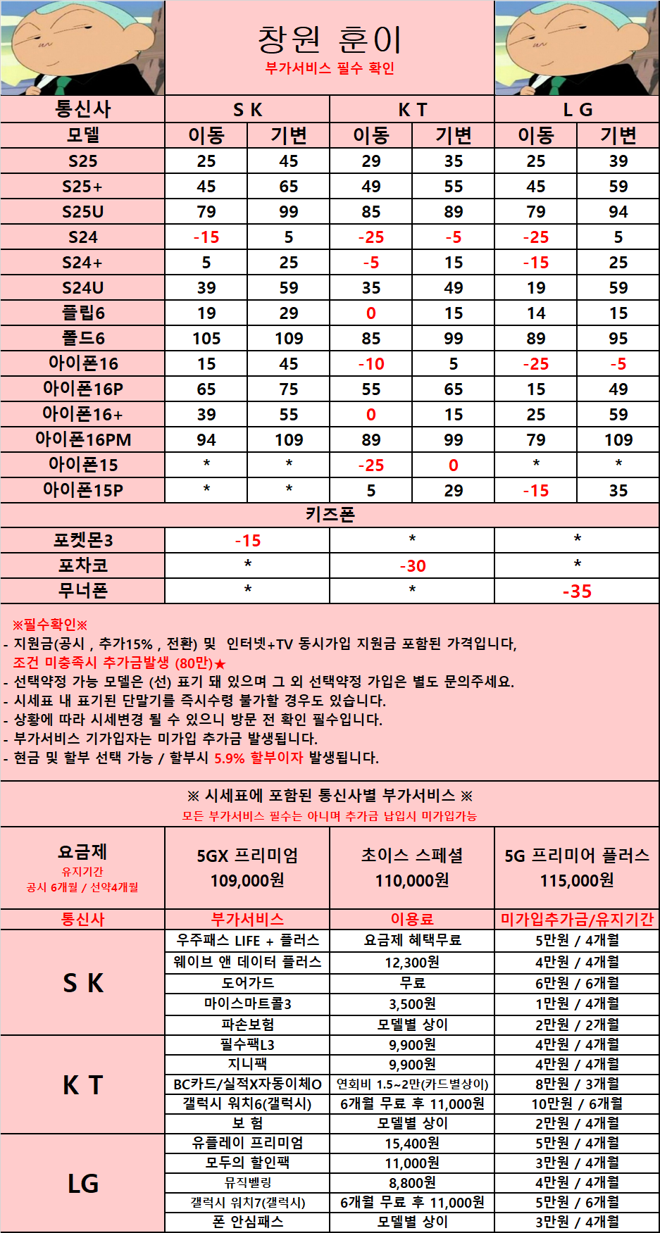 #경남 #창원 #휴대폰성지 #창원휴대폰성지 // 여기보다 저렴한 집 없습니다 // 시세표내 가입조건 100% 표기 // 조건필수확인 // 현금or할부가능 // 가격비교 제발 해주세요!!
