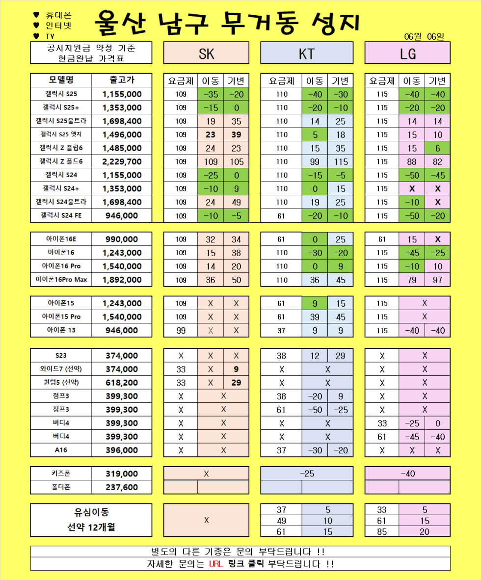 6월 6일 )) 울산 무거동 성지// 보시는 금액 그대로 입니다!!! // 6월 주말특가 시작합니다!!!