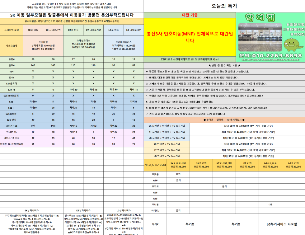 인천 부평 말폰(구 악어집) 6월 18일시세표 카드X / 헛소리X / 반납등 장난질 XXX