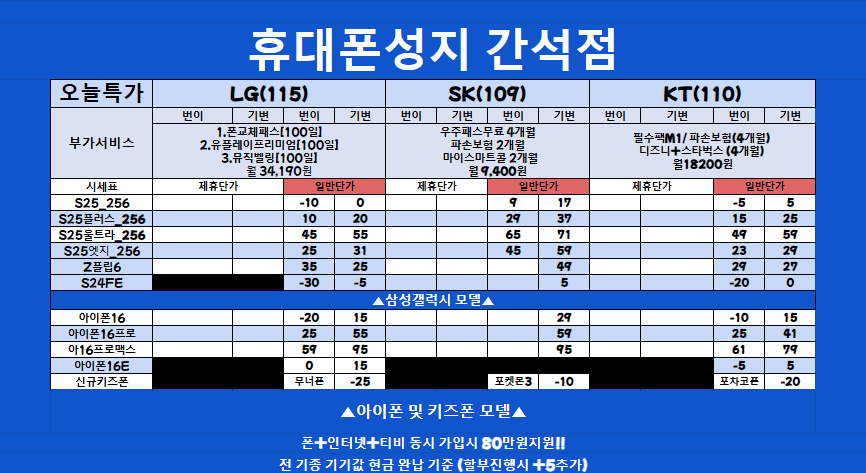 [인천] 남동구 간석동  S25 ㅅㅋㄱㅂ 당일개통 당일수령 ! 비싼부가XX