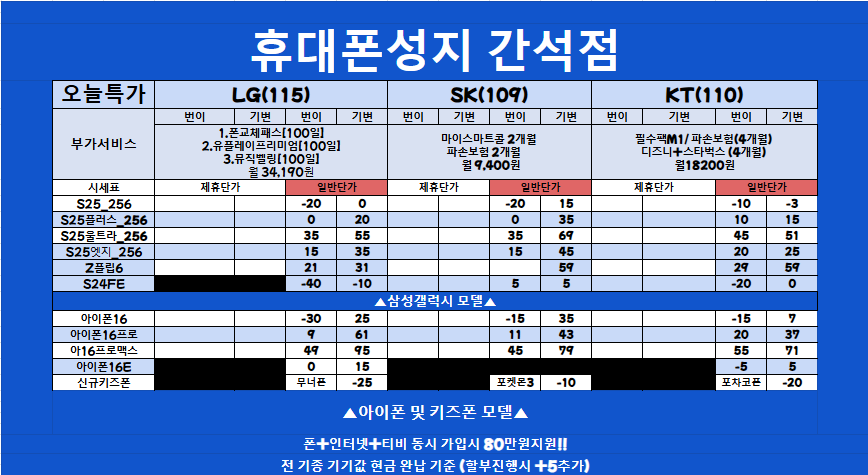 [인천간석동] 비싼부가없이 정말 깔끔한 매장 ! S25 , 아이폰16 최고가 달립니다