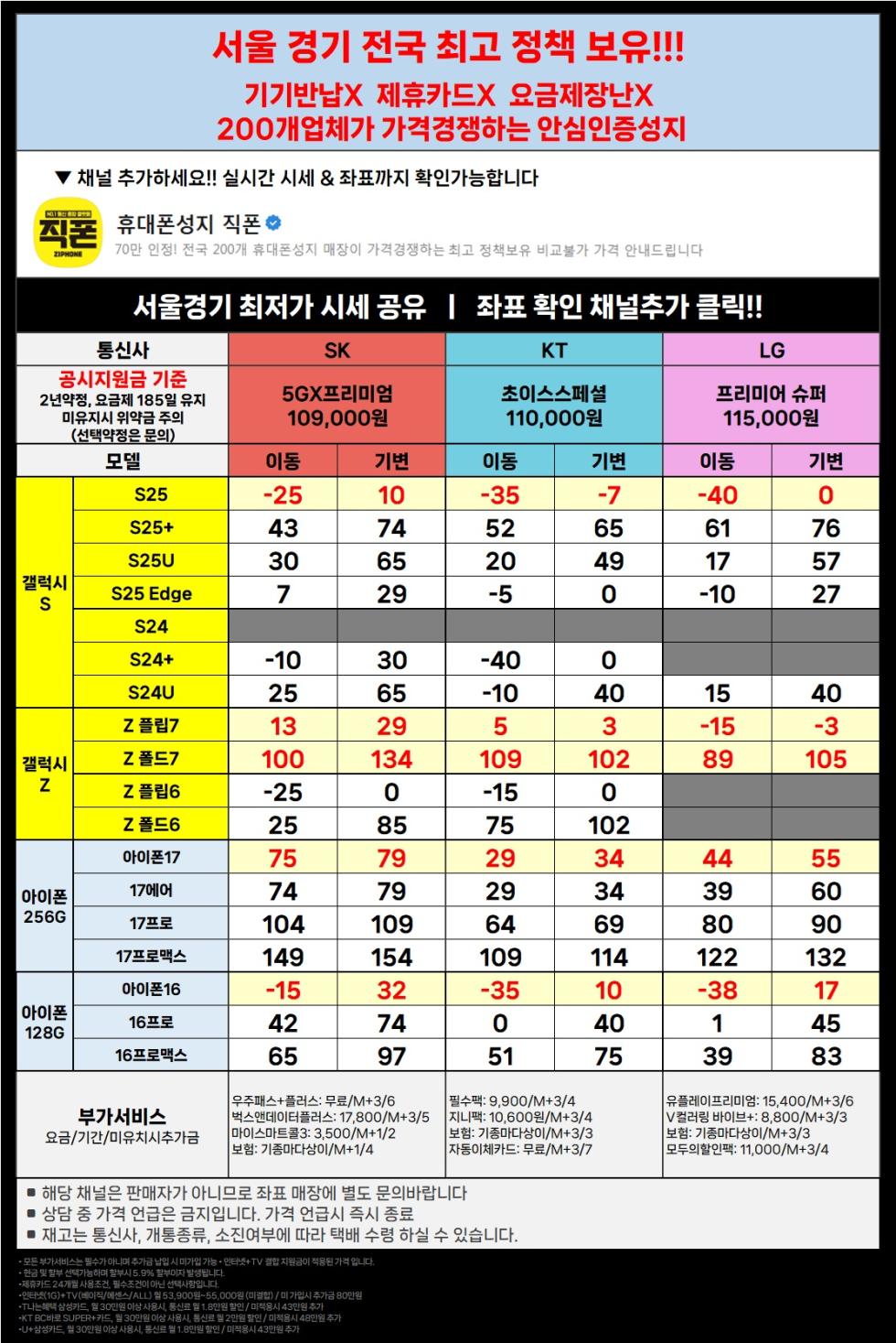 직폰 아이폰17 사전예약 [분당 관악 강남 별내 시흥 김포 구로 카드XX 신분증맡김XX 수도권 최저가 조건]