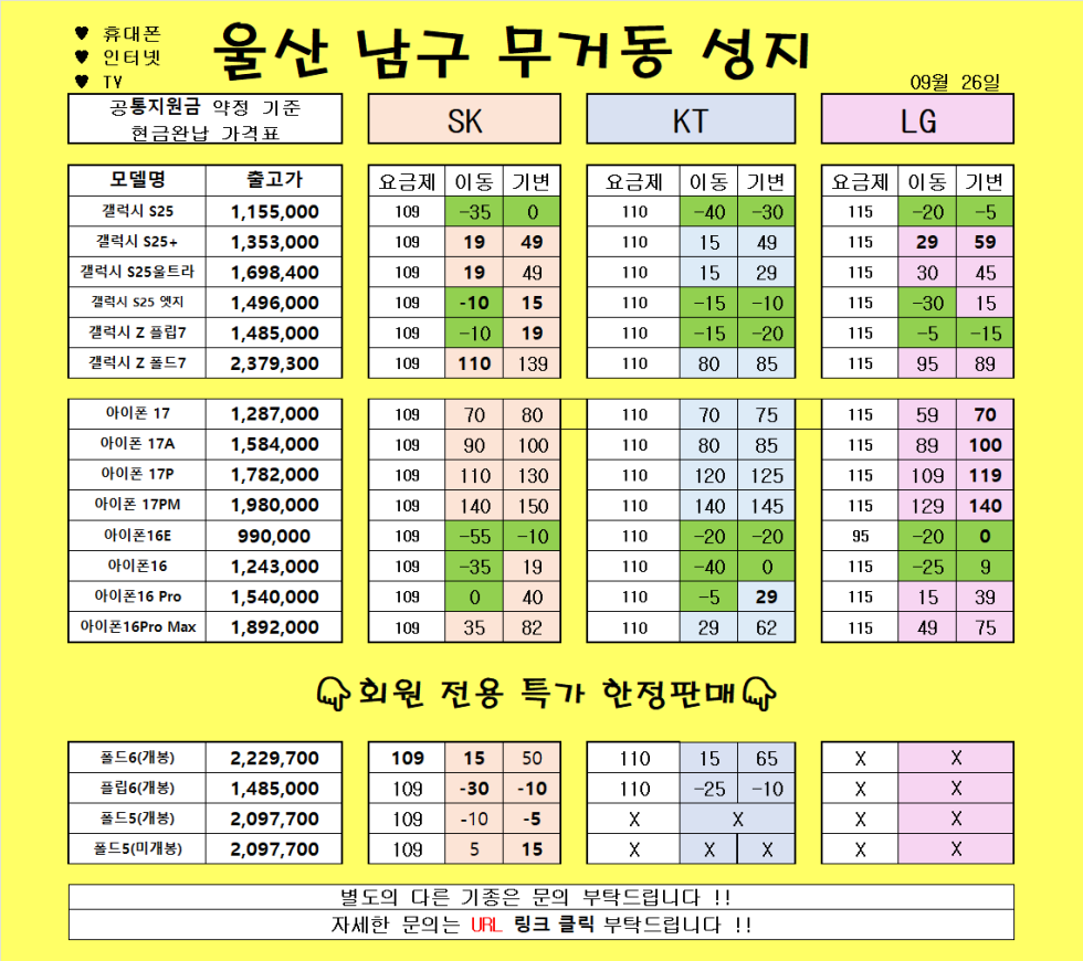 9월 26일 )) 울산 무거동 성지// 보시는 금액 그대로 입니다!!! 말바뀜 절대없음XXX