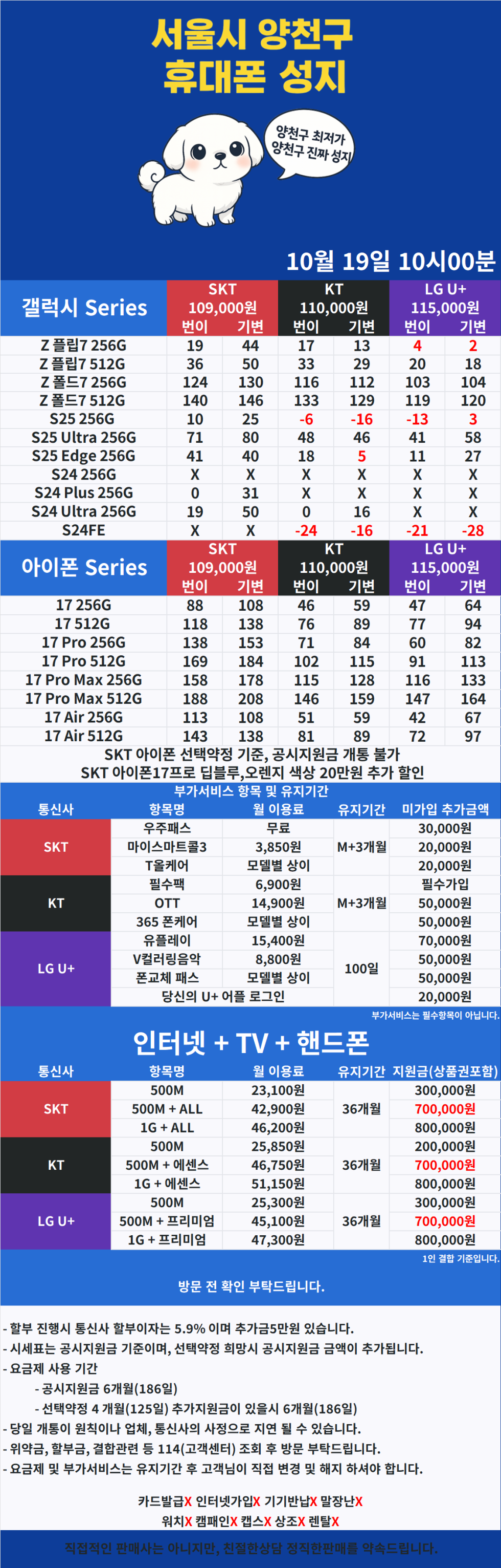 [양천구] 서울시 양천구 휴대폰성지 1등 시세표