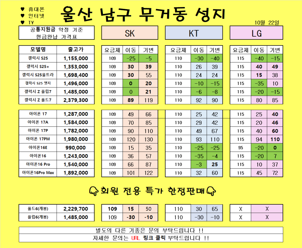 10월 22일 )) 울산 무거동 성지 //SKT 폴드5 특가// 말바뀜 없음X // KT S24+,U 재고떨이!! 막차!! // 차비지원 ㄱㄱㄱㄱㄱㄱㄱ