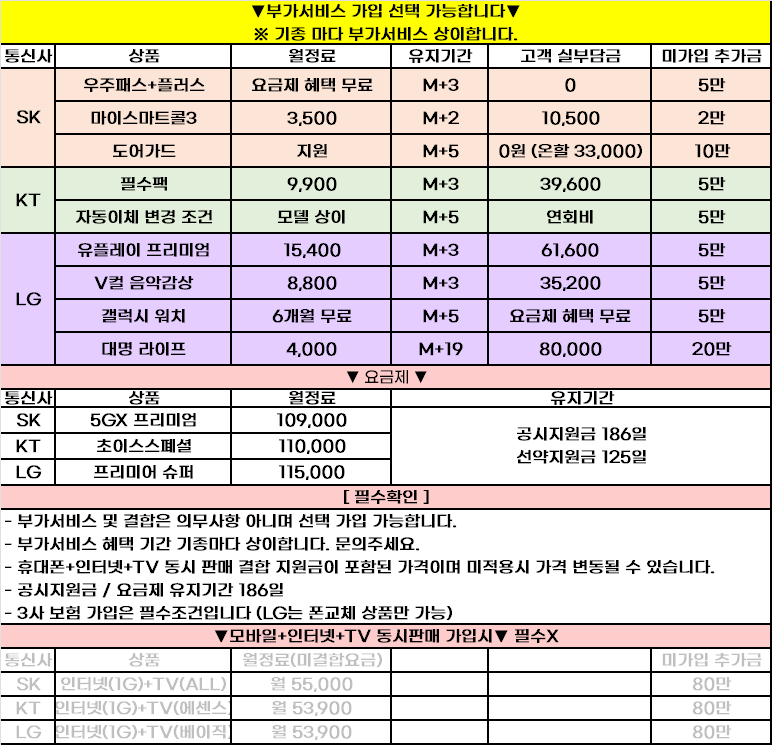 ★ 구영리 10월 시세표 ★ 타 업체 비교 환영★