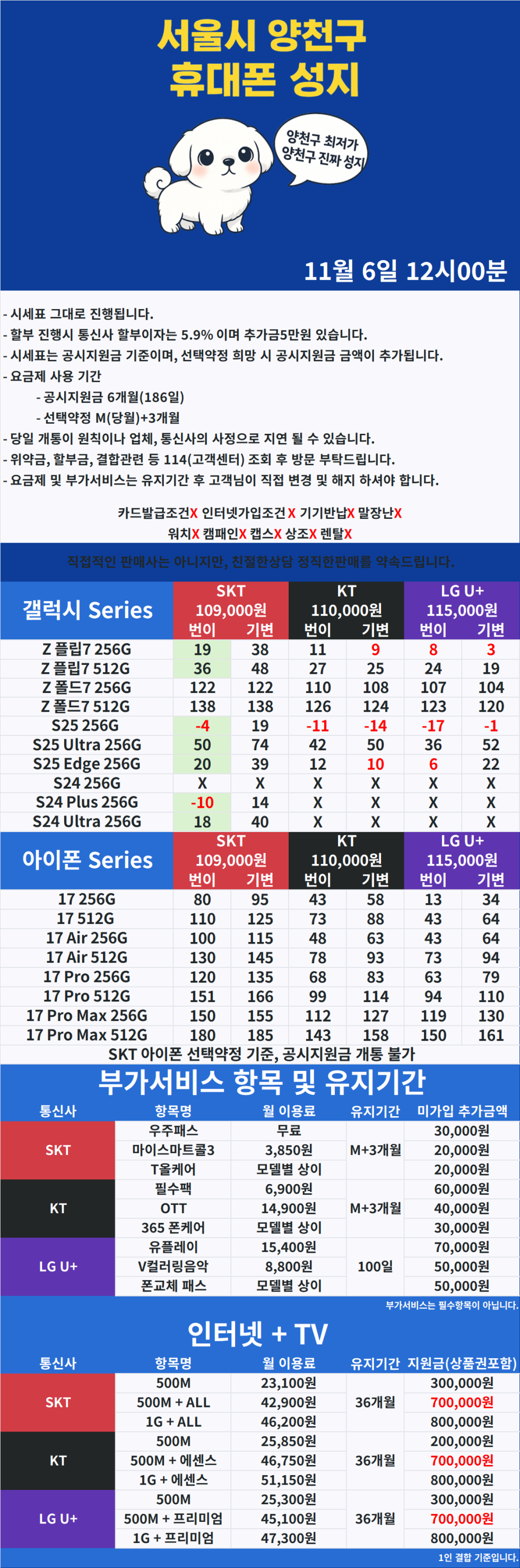 [양천구] 서울시 양천구 휴대폰성지 1등 시세표 [말장난 시 택시비 드림]
