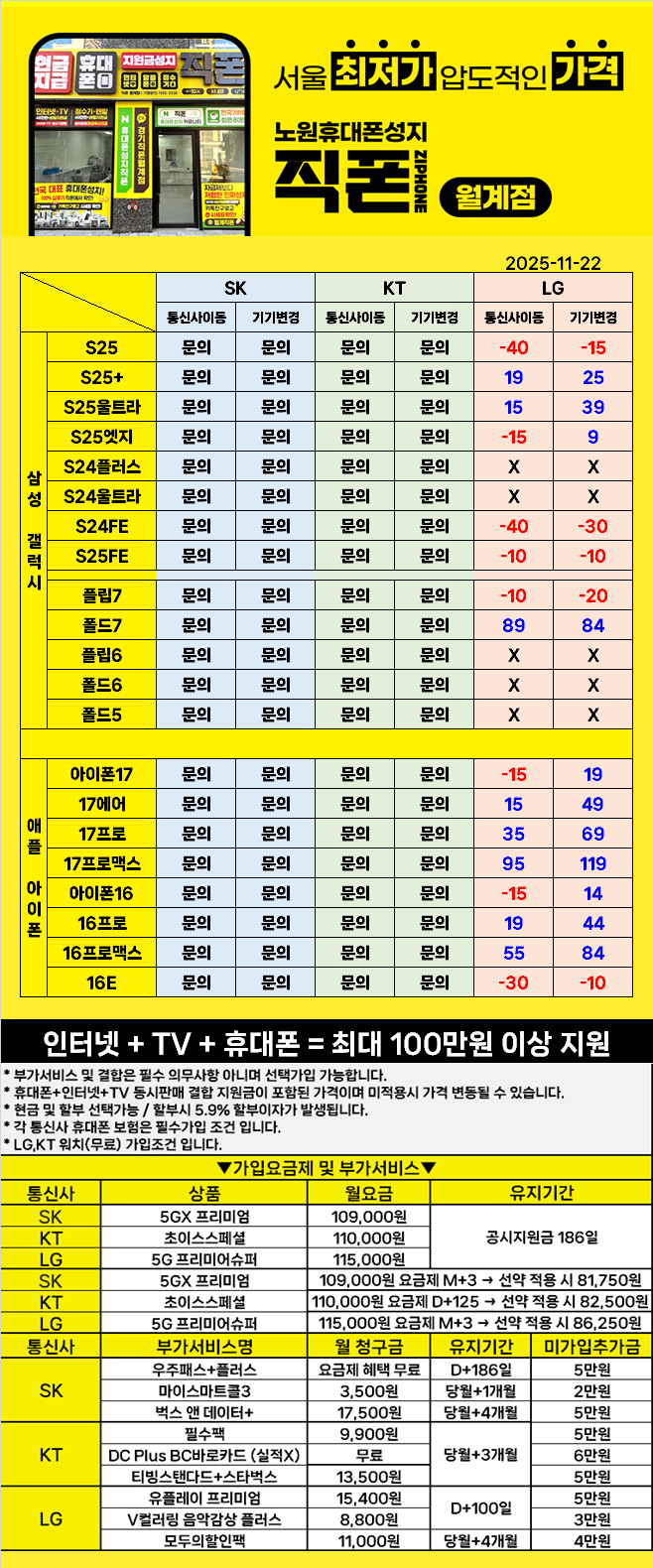 직폰 월계점 OPEN !!! / 11월 22일 / 수도권 최저가 / 도어가드X / 소노(대명)X / 캠페인대상X / 기기반납X / 장기할부X / 할부카드X / 주차장완비 / 할부가능