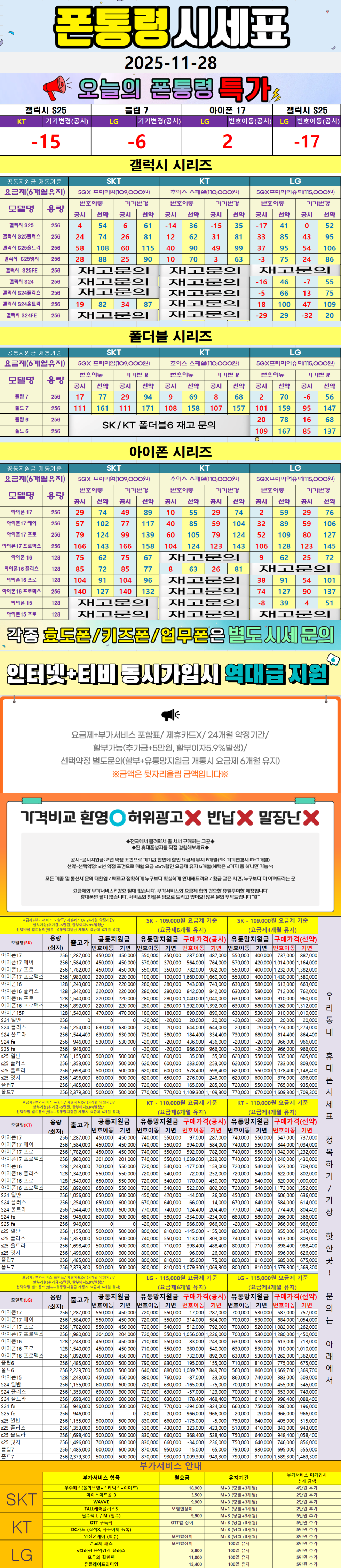 고산- 경기도 의정부시 휴대폰성지 시세표(고산동/산곡동/낙양동/민락동/용현동/장암동/신곡동/금오동/의정부동/자일동/호원동/가능동/녹양동)
