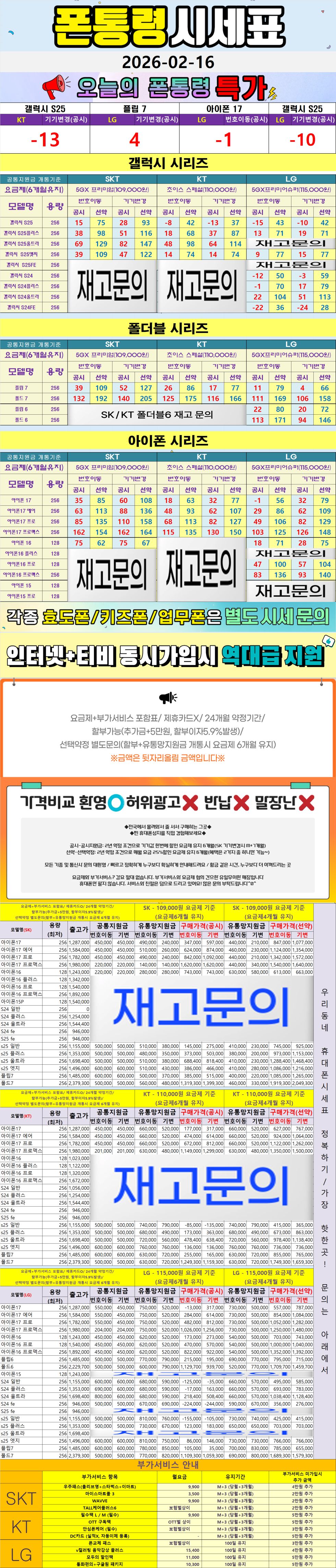 다산- 경기도 남양주시 휴대폰성지 시세표(다산동/도농동/지금동/금곡동/퇴계원면/별내면/진건읍)