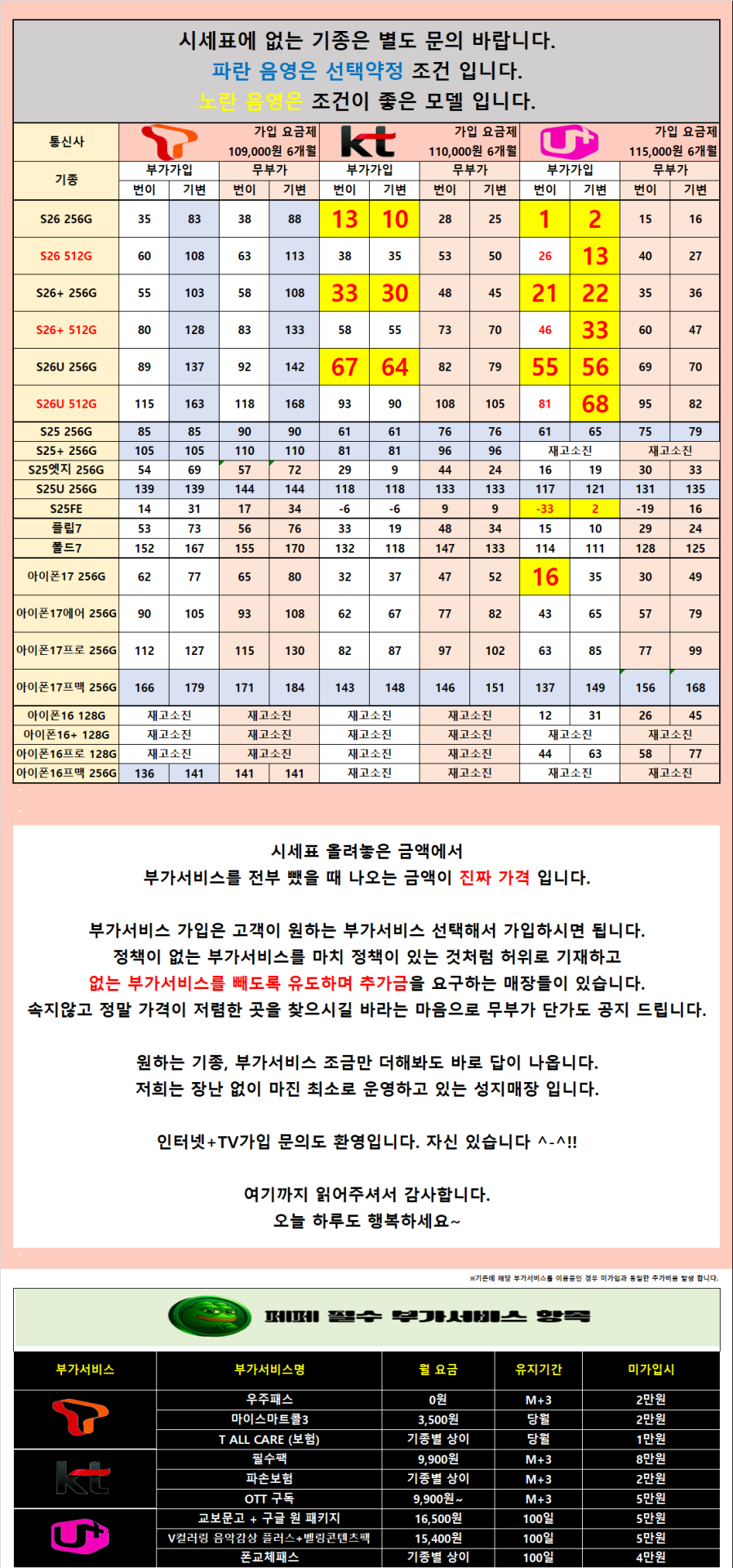 [S26공시반영][무부가 시세표 운영]광진구 강변 테크노 말장난 없는 성지 시세표