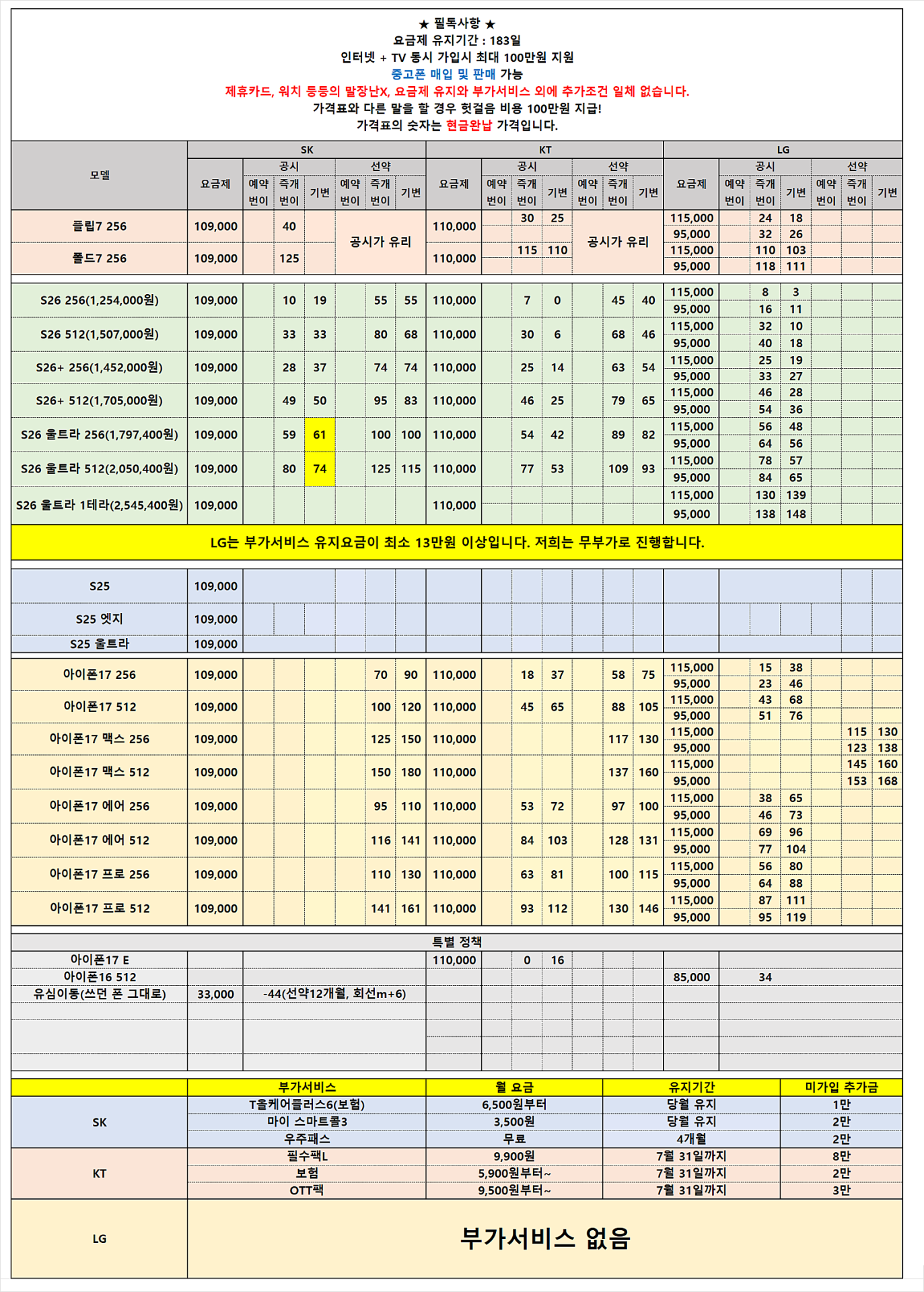 [안산성지][택배가능] 딱 일주일만 이 가격으로! 현금완납 초특가! LG는 무부가 진행!!