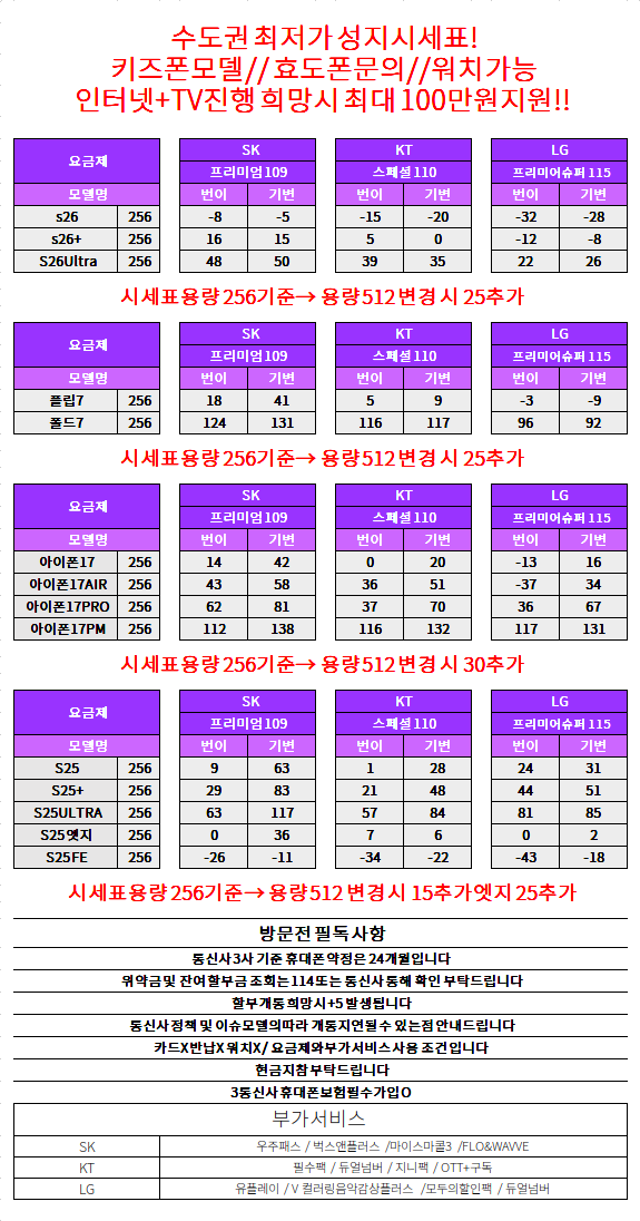 경기도 수원 성지 시세표 (카드X , 반납X)