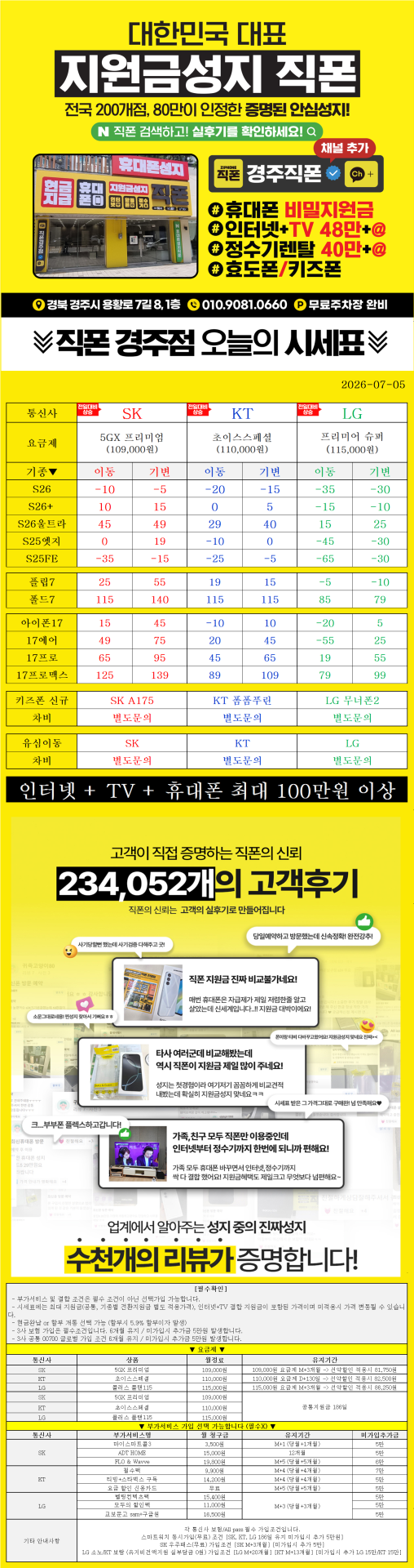 경주 직폰점 OPEN 특가 얼른 상담받아보세요 !! // 경주 최저가보장!! // 휴대폰맛집 !! // 찐성지 !! // LG이동단독특가 빨리 확인하세요 ㄱㄱㄱ