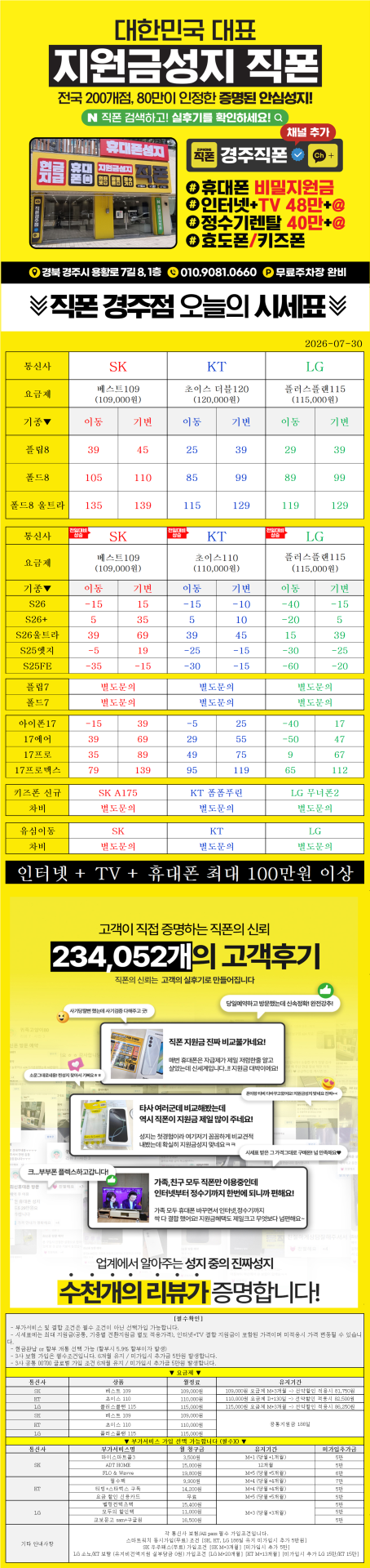 경주 직폰점 OPEN 특가 얼른 상담받아보세요 !! // 경주 최저가보장!! // 휴대폰맛집 !! // 찐성지 !! // 폴더블8 사전예약중 얼른 문의주세요 ㄱㄱㄱ